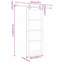 vidaXL Csúszó ajtó Fehér 83 x 211 cm Tömör fenyőfa és üveg