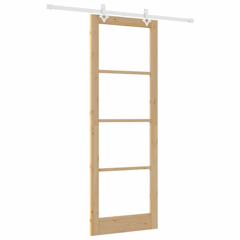 vidaXL Csúszóajtó Barna 83 x 232 cm Fa és fém