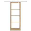 vidaXL Csúszó ajtó Természetes 83 x 232 cm Tömör fenyőfa és üveg