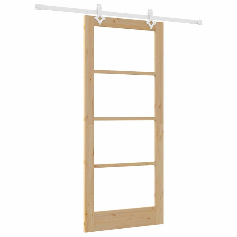 vidaXL Csúszóajtó Barna 86 x 198.5 cm Fa és fém