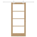 vidaXL Csúszó ajtó Természetes 86 x 198,5 cm Tömör fenyőfa és üveg
