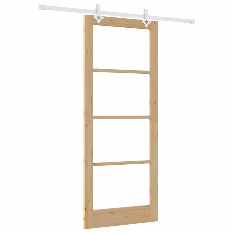 vidaXL Csúszóajtó Barna 86 x 211 cm Fa és fém