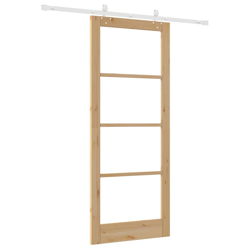 vidaXL Csúszóajtó Barna 86 x 211 cm Fa és fém