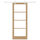 vidaXL Csúszó ajtó Természetes 86 x 211 cm Tömör fenyőfa és üveg