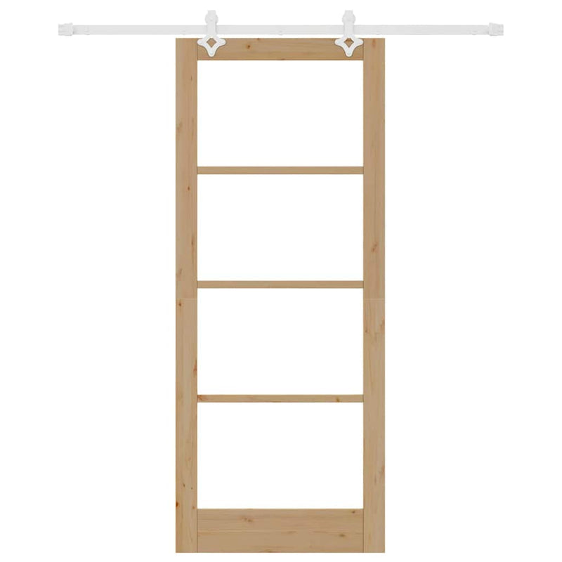 vidaXL Csúszóajtó Barna 86 x 211 cm Fa és fém