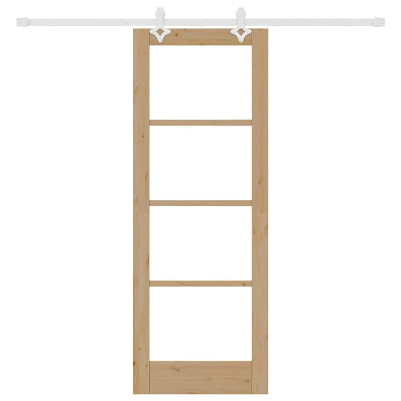vidaXL Csúszóajtó Barna 73.5 x 198.5 cm Fa és fém