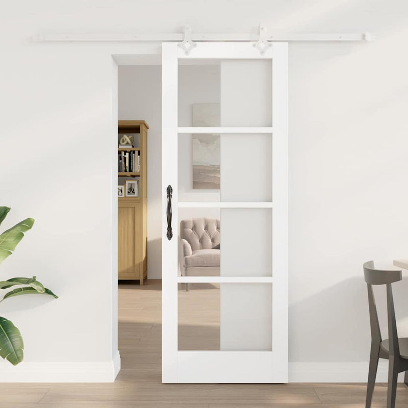 vidaXL Csúszóajtó Fehér 73.5 x 198.5 cm Fa és fém