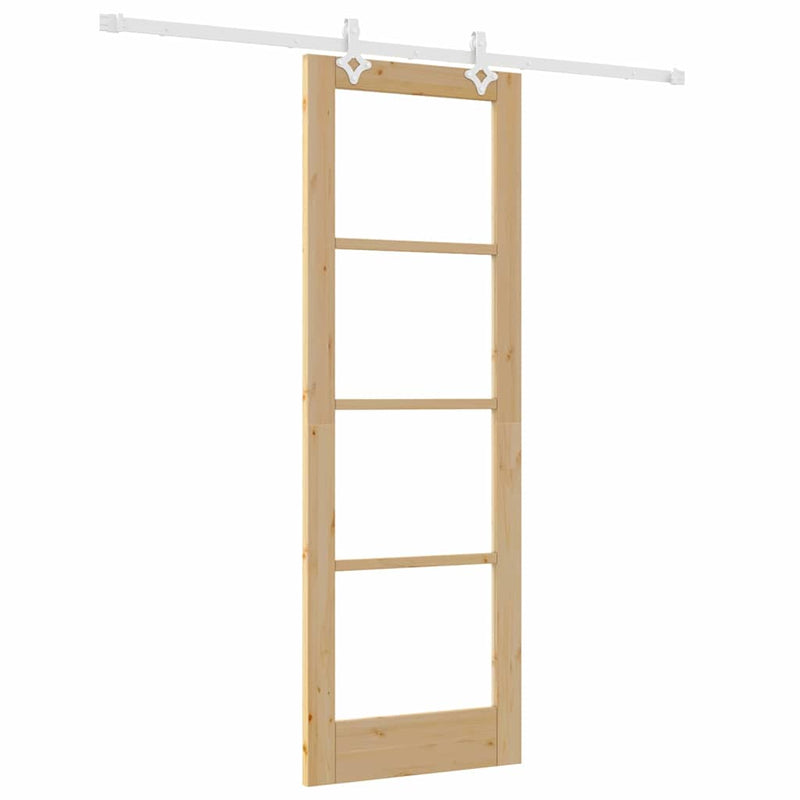 vidaXL Csúszóajtó Barna 73.5 x 211 cm Fa és fém
