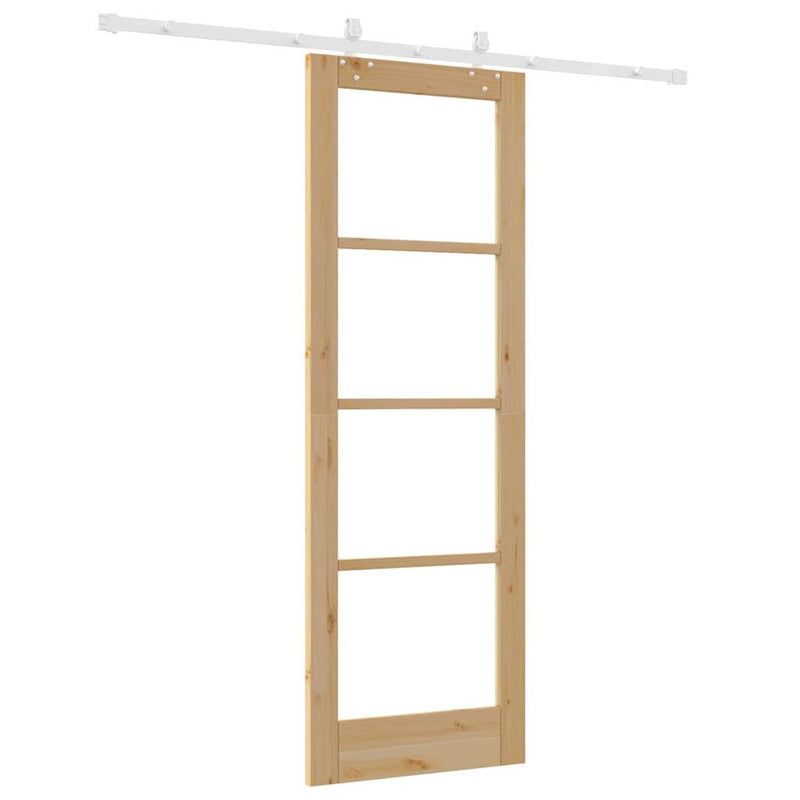 vidaXL Csúszóajtó Barna 73.5 x 211 cm Fa és fém