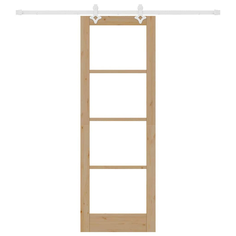vidaXL Csúszóajtó Barna 73.5 x 211 cm Fa és fém