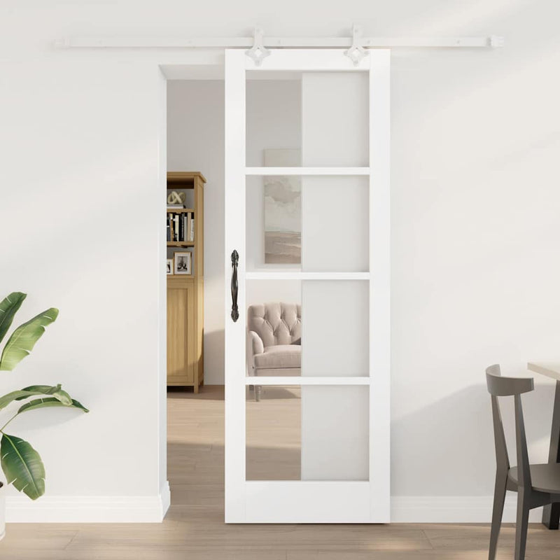 vidaXL Csúszóajtó Fehér 73.5 x 211 cm Fa és fém