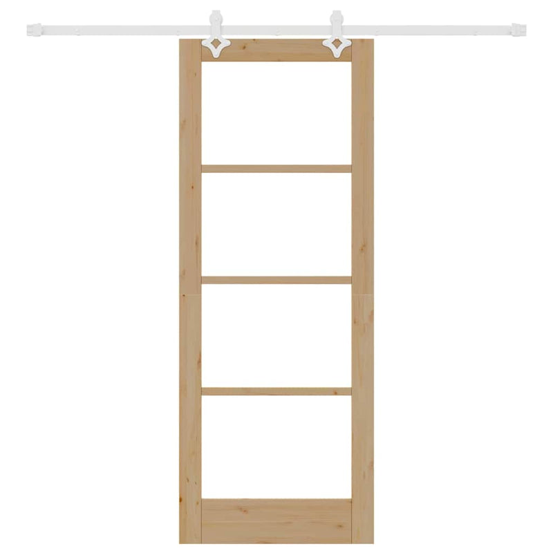 vidaXL Csúszóajtó Barna 78 x 202 cm Fa és fém