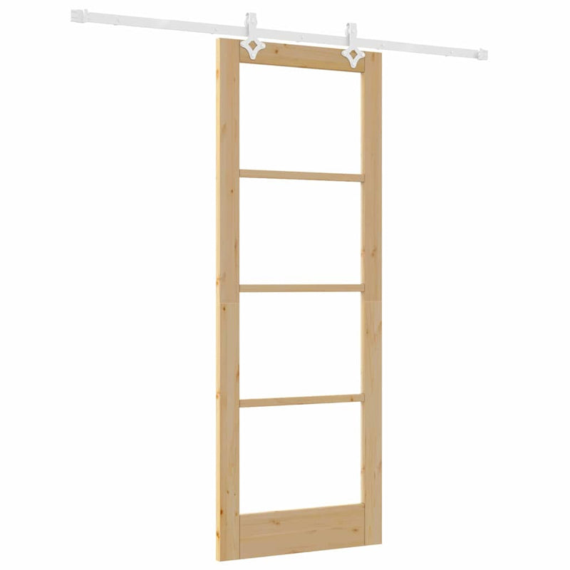 vidaXL Csúszóajtó Barna 78 x 211 cm Fa és fém