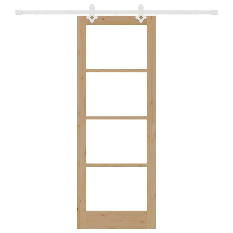vidaXL Csúszóajtó Barna 78 x 211 cm Fa és fém
