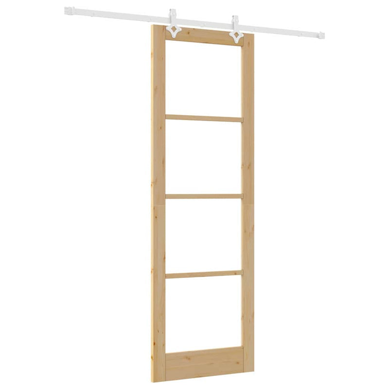 vidaXL Csúszóajtó Barna 78 x 232 cm Fa és fém