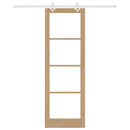 vidaXL Csúszó ajtó Természetes 78 x 232 cm Tömör fenyőfa és üveg