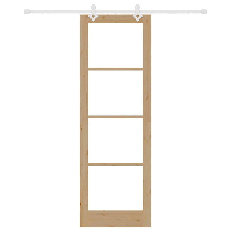 vidaXL Csúszóajtó Barna 78 x 232 cm Fa és fém