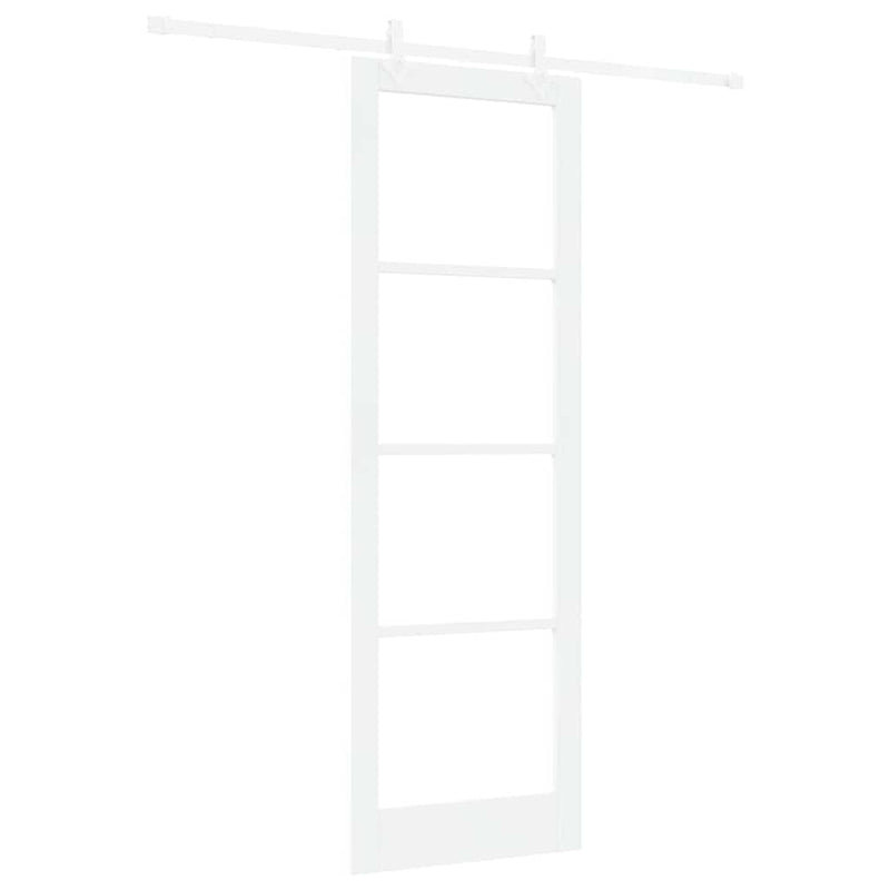 vidaXL Csúszóajtó Fehér 78 x 232 cm Fa és fém