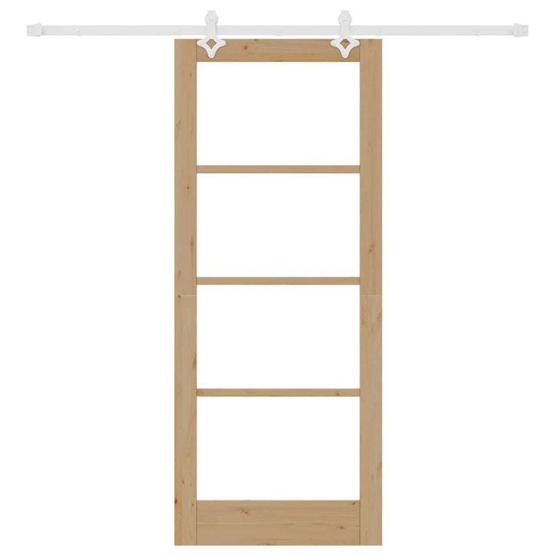 vidaXL Csúszóajtó Barna 83 x 202 cm Fa és fém