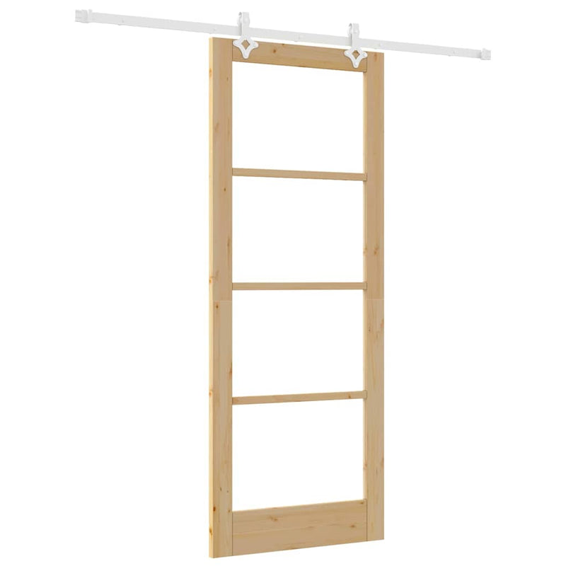 vidaXL Csúszóajtó Barna 83 x 211 cm Fa és fém