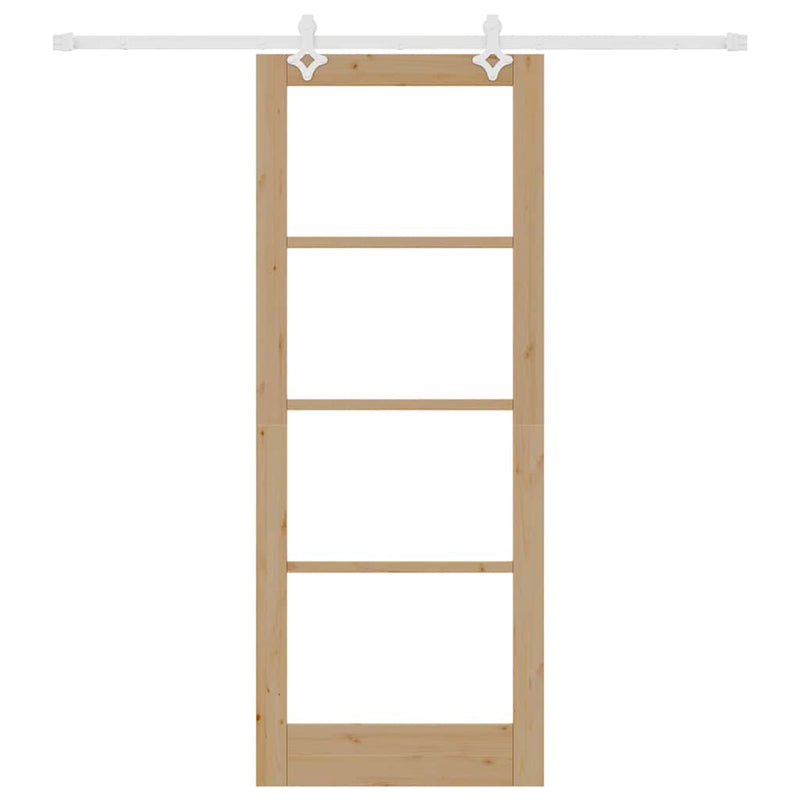 vidaXL Csúszóajtó Barna 83 x 211 cm Fa és fém