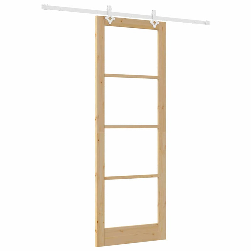 vidaXL Csúszóajtó Barna 83 x 232 cm Fa és fém