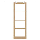 vidaXL Csúszó ajtó Természetes 83 x 232 cm Tömör fenyőfa és üveg