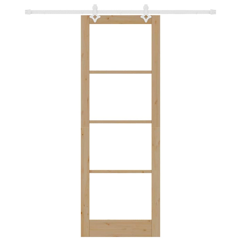 vidaXL Csúszóajtó Barna 83 x 232 cm Fa és fém