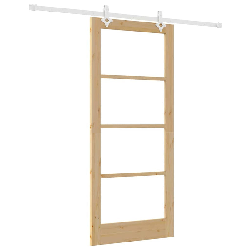 vidaXL Csúszóajtó Barna 86 x 198.5 cm Fa és fém