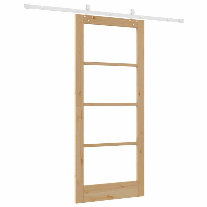 vidaXL Csúszóajtó Barna 86 x 198.5 cm Fa és fém