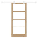 vidaXL Csúszó ajtó Természetes 86 x 198,5 cm Tömör fenyőfa és üveg