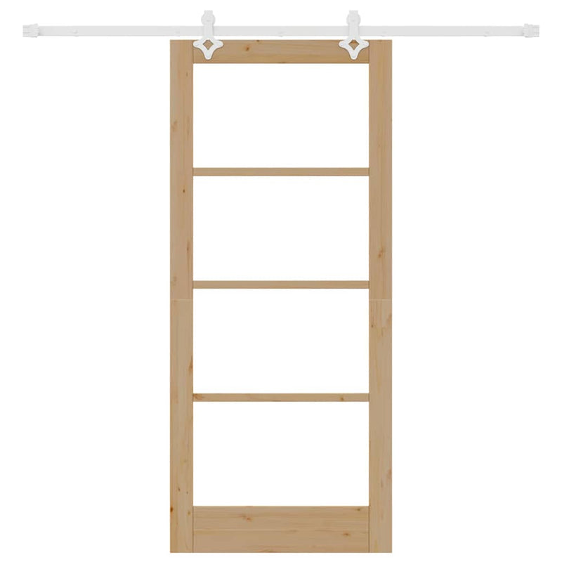 vidaXL Csúszóajtó Barna 86 x 198.5 cm Fa és fém