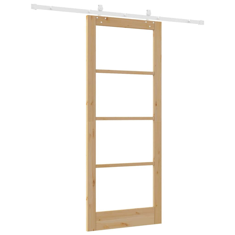 vidaXL Csúszóajtó Barna 86 x 211 cm Fa és fém