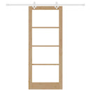 vidaXL Csúszó ajtó Természetes 86 x 211 cm Tömör fenyőfa és üveg