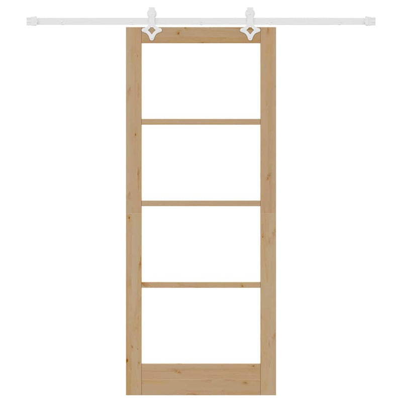 vidaXL Csúszóajtó Barna 86 x 211 cm Fa és fém
