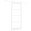 vidaXL Csúszó ajtó Fehér 93 x 211 cm Tömör fenyőfa és üveg