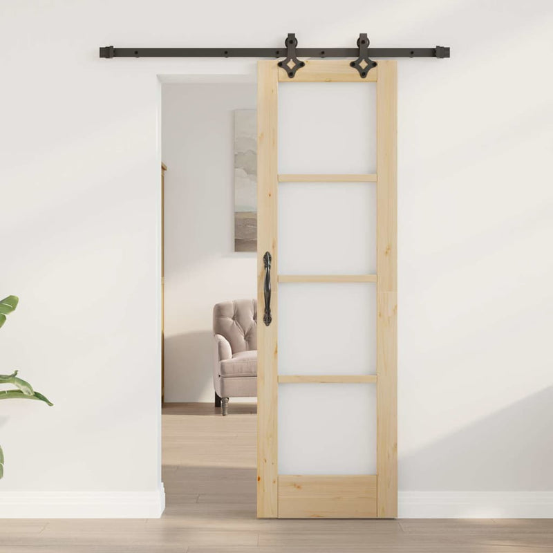 vidaXL Csúszóajtó Egyéb Barna 61 x 198.5 cm Fa és fém
