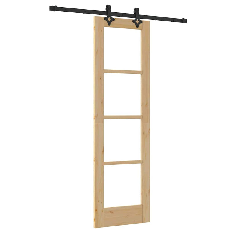 vidaXL Csúszóajtó Egyéb Barna 61 x 198.5 cm Fa és fém