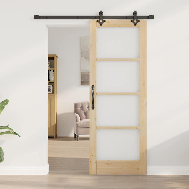 vidaXL Csúszóajtó Egyéb Barna 73.5 x 198.5 cm Fa és fém