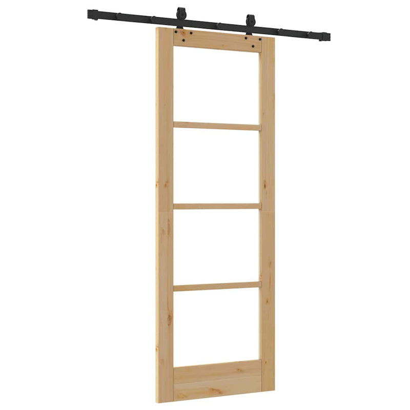 vidaXL Csúszóajtó Egyéb Barna 73.5 x 198.5 cm Fa és fém