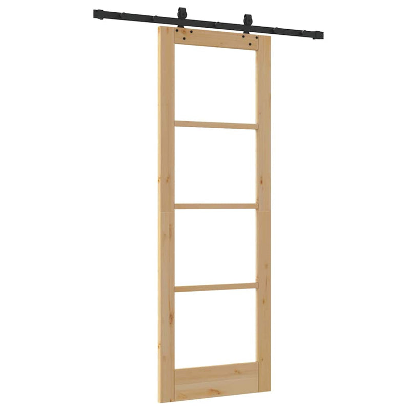 vidaXL Csúszóajtó Egyéb Barna 73.5 x 211 cm Fa és fém