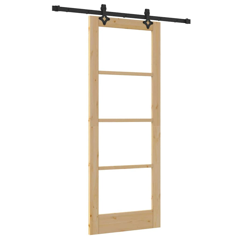 vidaXL Csúszóajtó Egyéb Barna 78 x 202 cm Fa és fém