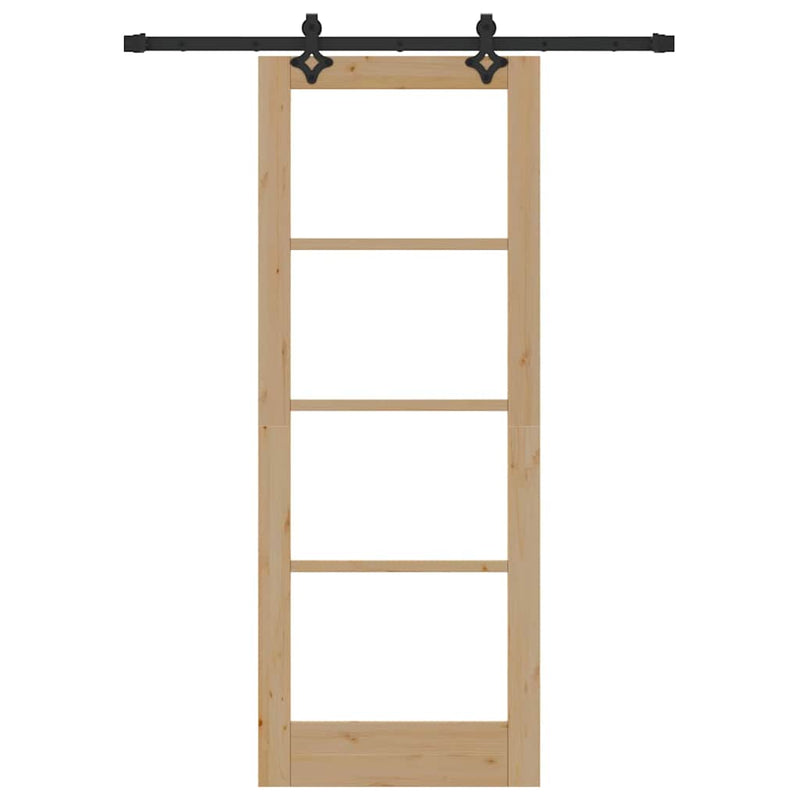 vidaXL Csúszóajtó Egyéb Barna 78 x 202 cm Fa és fém