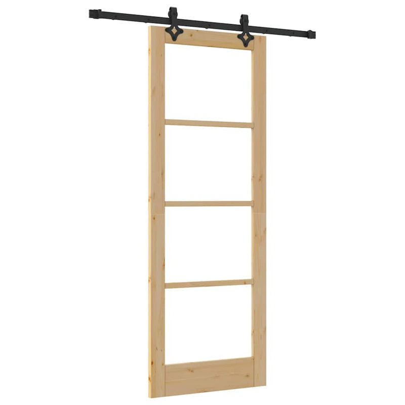 vidaXL Csúszóajtó Egyéb Barna 78 x 211 cm Fa és fém