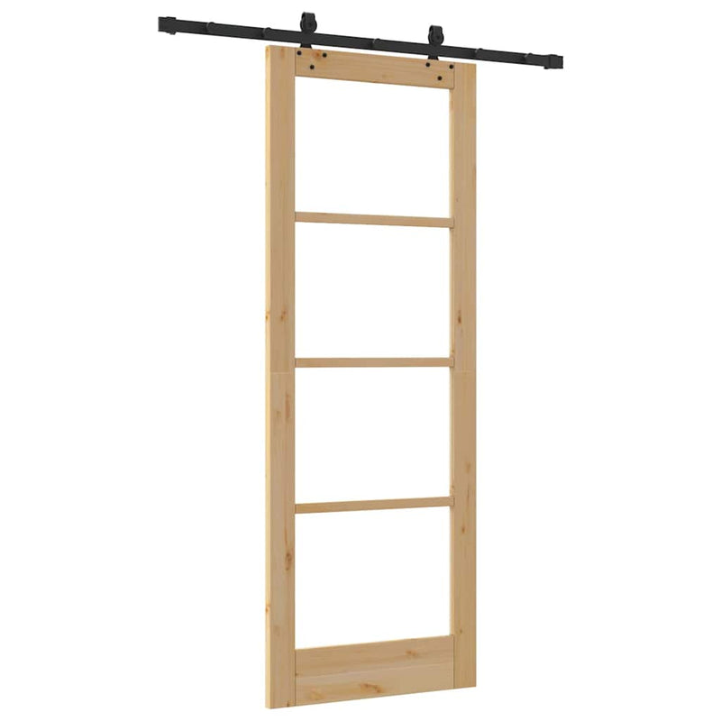 vidaXL Csúszóajtó Egyéb Barna 78 x 211 cm Fa és fém