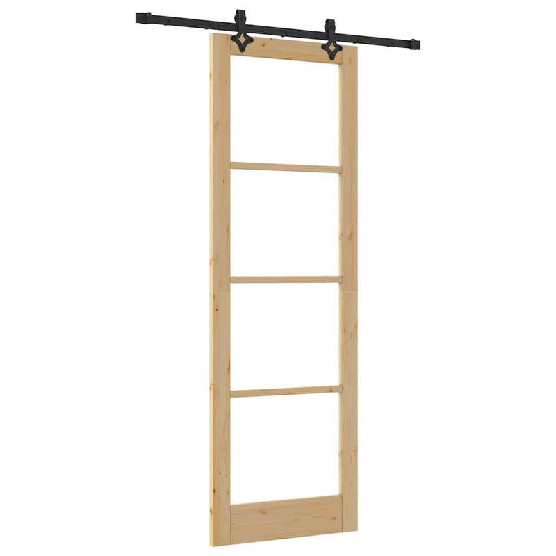vidaXL Csúszóajtó Egyéb Barna 78 x 232 cm Fa és fém