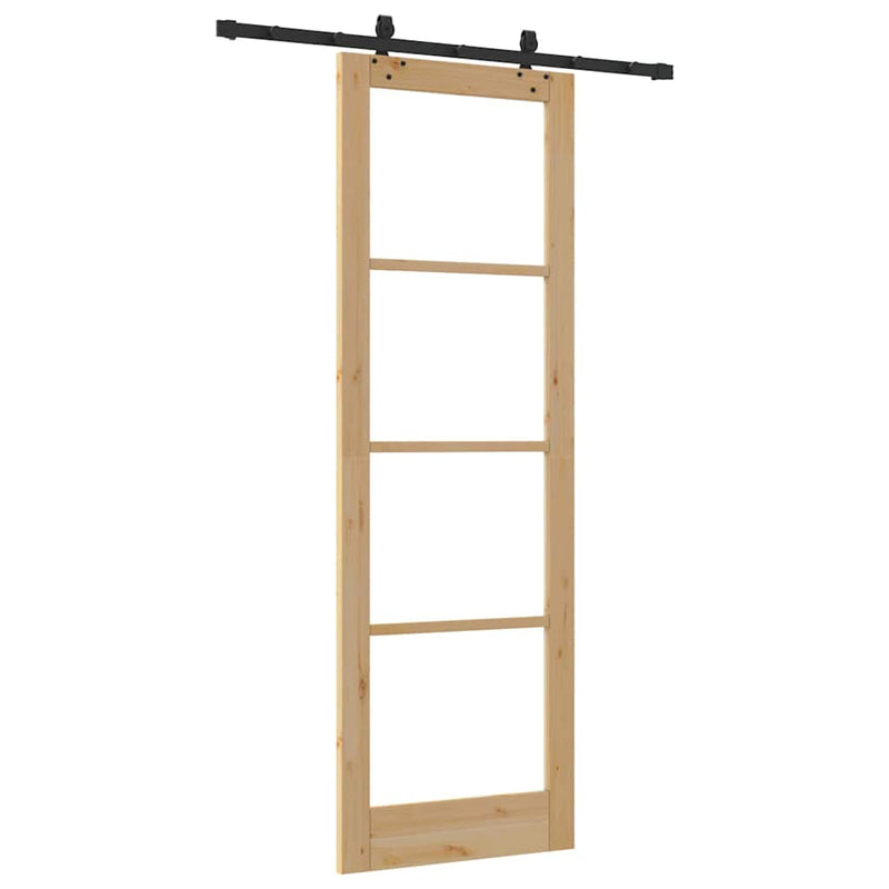 vidaXL Csúszóajtó Egyéb Barna 78 x 232 cm Fa és fém