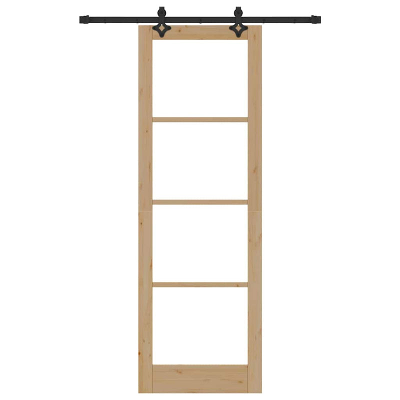 vidaXL Csúszóajtó Egyéb Barna 78 x 232 cm Fa és fém