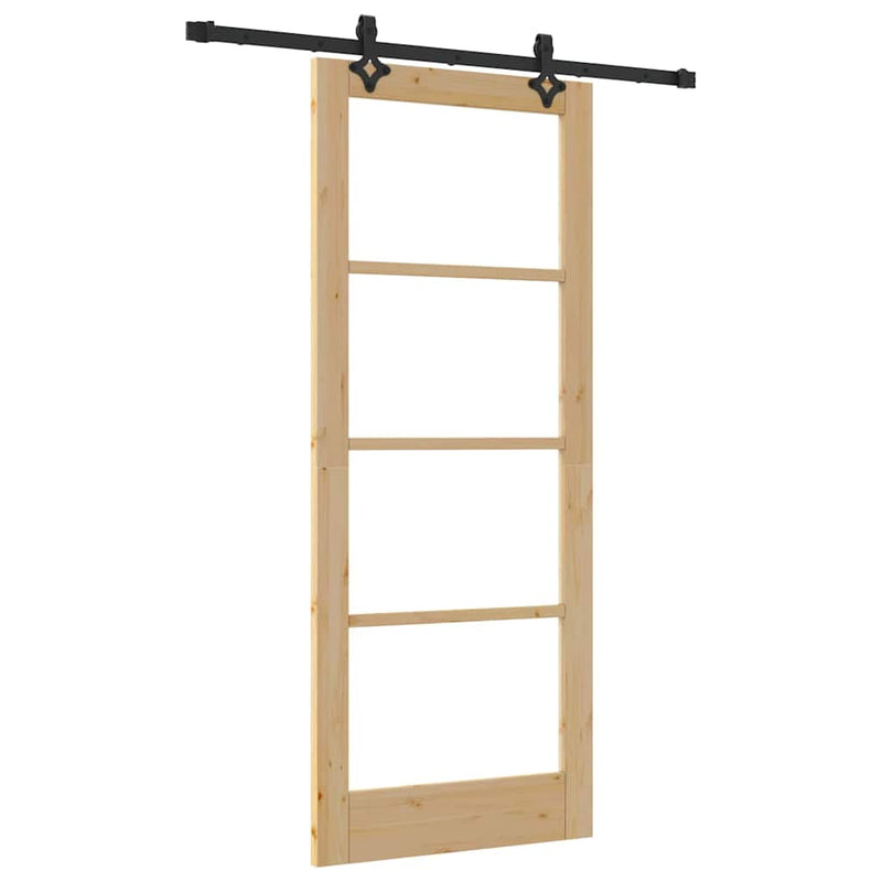 vidaXL Csúszóajtó Egyéb Barna 83 x 202 cm Fa és fém