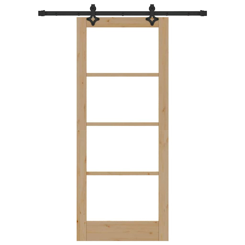 vidaXL Csúszóajtó Egyéb Barna 83 x 202 cm Fa és fém